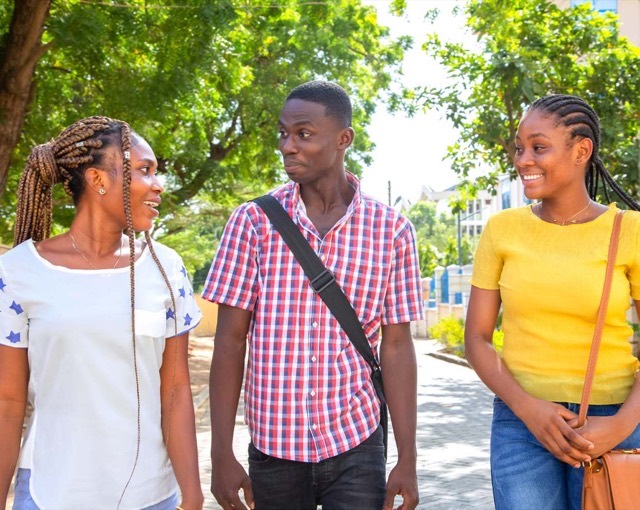 Students walking together on the Miotso campus of Central University